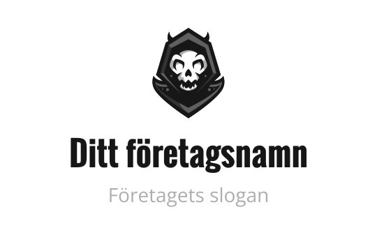 Tydlig sköldlogo med en stiliserad djuransikte i svart