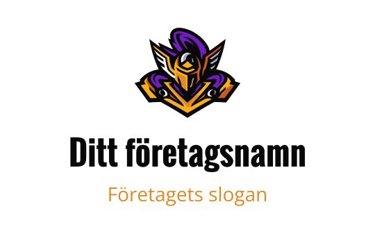 Modig krigare logo design med lila och guld accenter