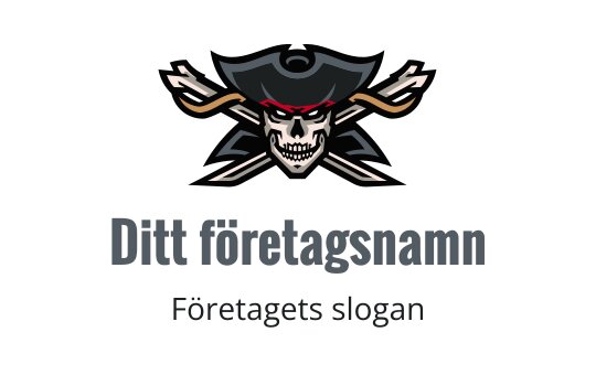 Tuff piratskalle logo design med korsade svärd och en hatt