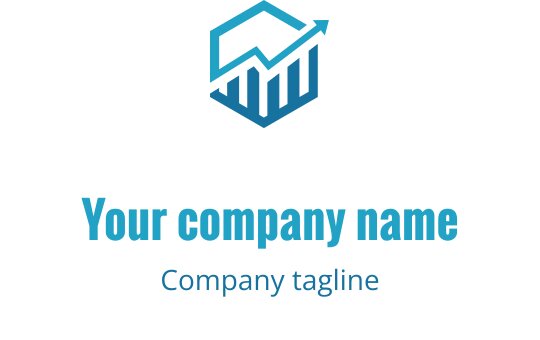 Teal och cyan logo design med en stiliserad uppåtriktad pil