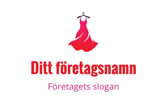 Elegant röd klänning logo design med en galge ovanför