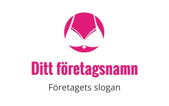 Lekfullt rosa bh-logotypdesign inom en cirkulär form