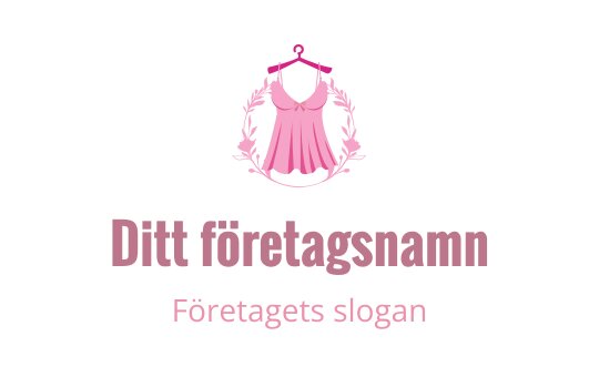 Elegant rosa klänning logo design med blommiga detaljer och galge