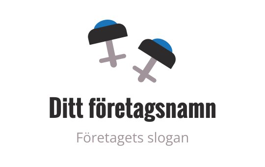 Modern logotypdesign med två stiliserade vikter och blå accenter