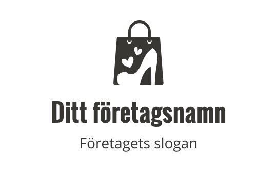 Stilren logo design för shoppingväska med högklackade skor och hjärtan