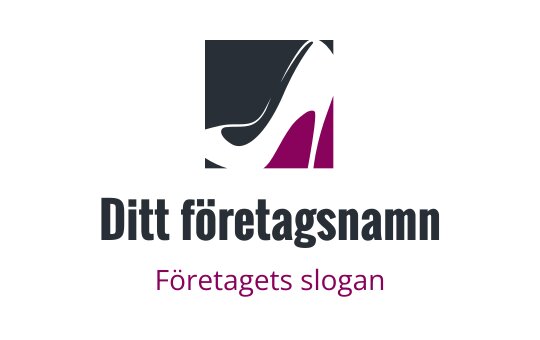 Stilren logotypdesign för högklackade skor i svart och rosa färger