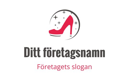 Stilren logotypdesign för högklackade skor med stjärnig bakgrund