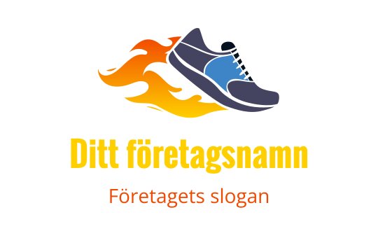Dynamisk löparsko logo design med lågor och livliga färger