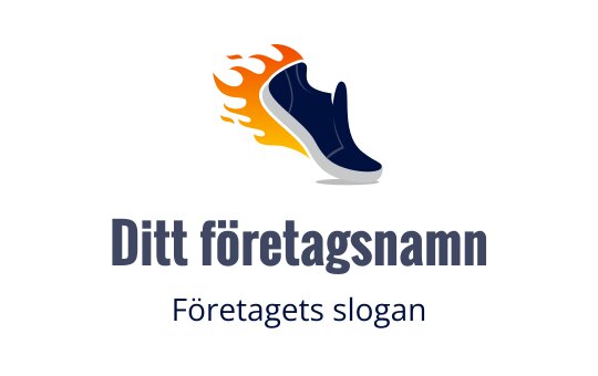 Dynamisk löparsko logo design med lågor i orange och blått