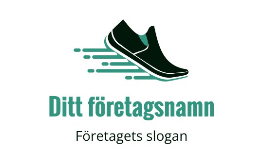 Dynamisk sneakers logo design med rörelselinjer i grönt och svart