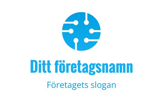 Modern blå logotypdesign med ett cirkulärt mönster och anslutande linjer