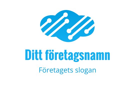 Modern blå molnlogo med kretslinjer och prickar
