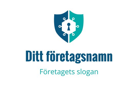Sköldlogo med ett nyckelhål och sammankopplade noder