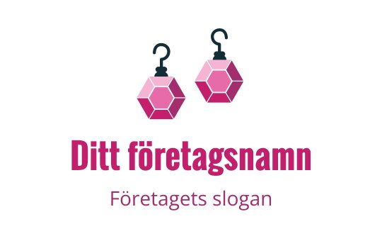 Stilren rosa hexagon örhänge logo design med krokar
