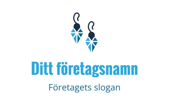 Elegant blå diamantlogo med hängande element