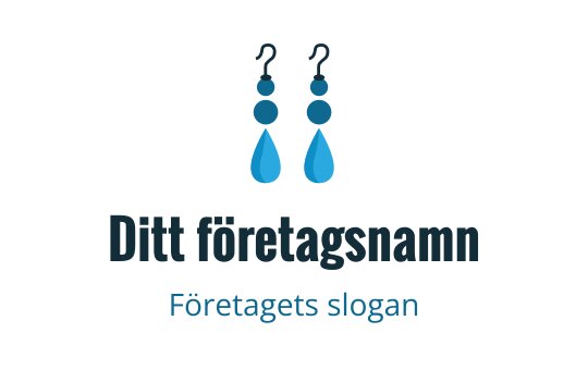 Elegant logo design med blå pärlor och tårformade former