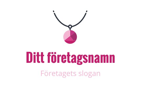 Stilren logotypdesign med en geometrisk rosa hänge på ett halsband