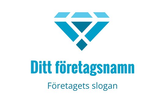 Modern blå diamantlogo med geometriska former