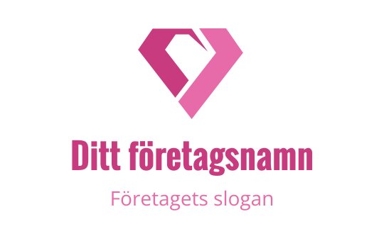 Stilren rosa diamantlogo med geometriska former