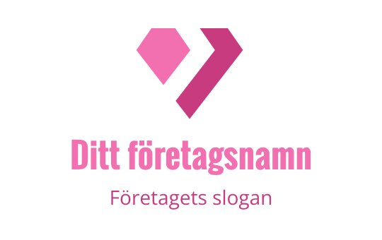 Modern rosa hjärta och pil logo design med fet typografi