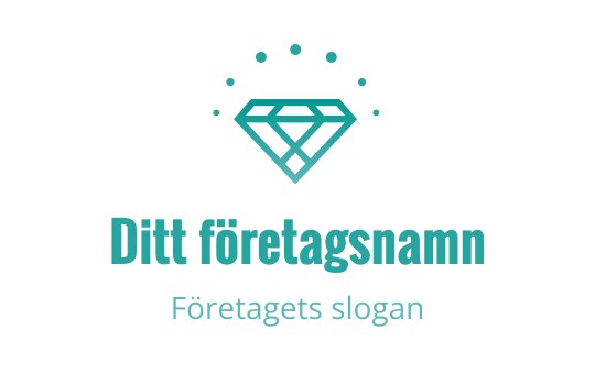 Stilren diamantlogo med glittrande detaljer i teal