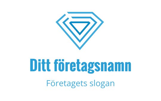 Modern blå diamantlogo med lager av geometriska former