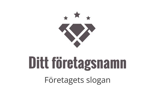 Stilren diamantlogo med stjärnor ovanför och fet stil