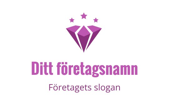 Stilren diamantlogo med stjärnor i livfulla rosa nyanser