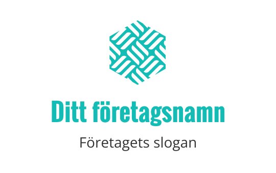 Geometrisk hexagonlogo med vävda mönster i teal