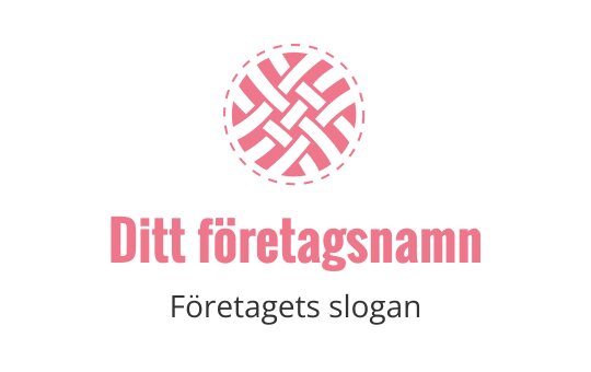 Modern cirkulär logotypdesign med sammanflätade linjer i rosa och svart