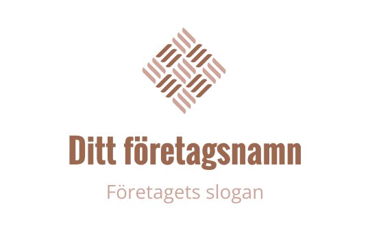 Stilren vävd logotypdesign i varma bruna nyanser med geometriska mönster