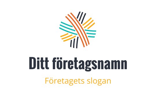 Färgglad abstrakt logotypdesign med sammanflätade linjer i orange, teal och grått