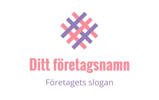 Färgglad vävd logotypdesign med rosa och lila korsande linjer