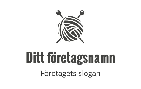 Kreativ logo design av garnboll med stickor i minimalistisk stil