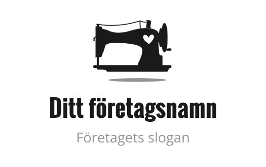Sömnadsmaskinens logotypdesign med hjärtdetalj och fet text