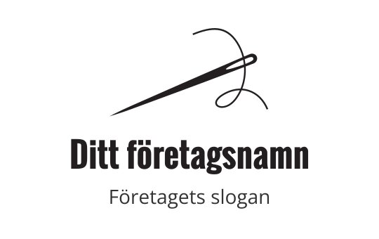 Minimalistisk nål logo design med elegant tråddetalj