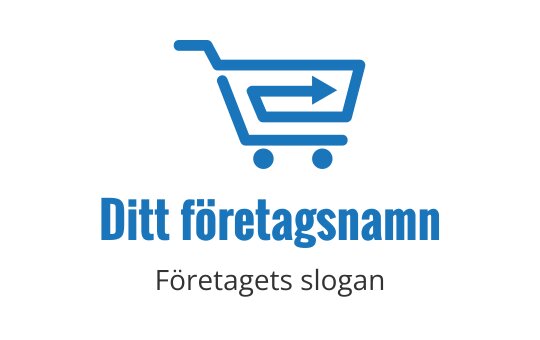Modern logotypdesign för kundvagn med en framåtriktad pil i blått