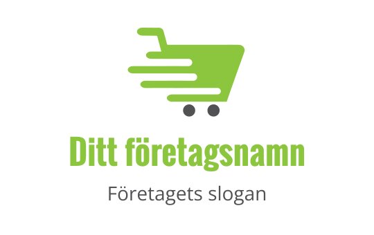 Dynamisk grön kundvagnslogo med rörelselinjer