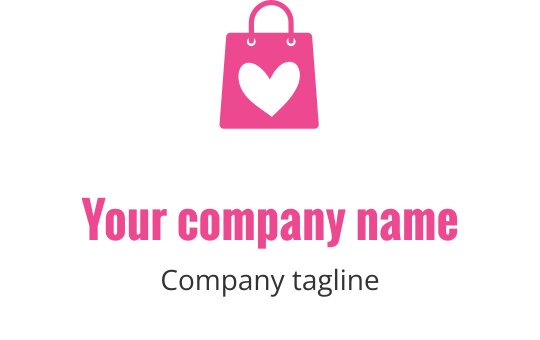 Stilren rosa logotypdesign med en elegant, modern väsksilhuett