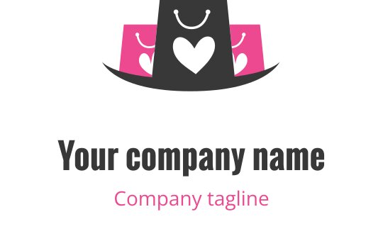 Stilren rosa och grå logo design med en modern väska silhuett