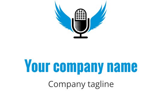 Modern blå logo med ett stiliserat radiovågmotiv