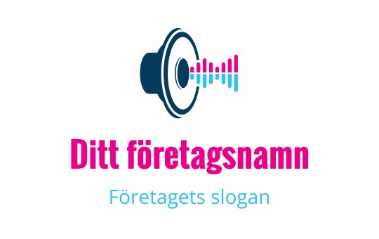 Modern högtalare logo design med livliga ljudvågelement