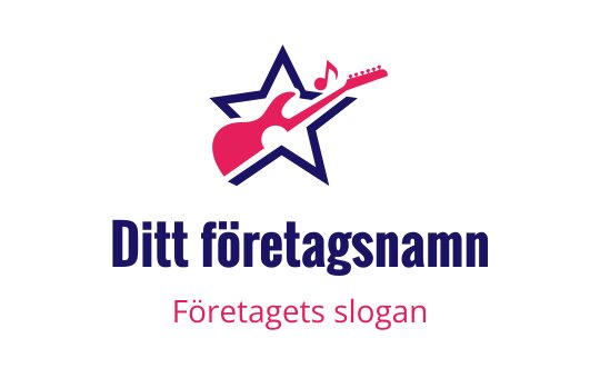 Kreativ logotypdesign med en gitarr och stjärna i livliga färger