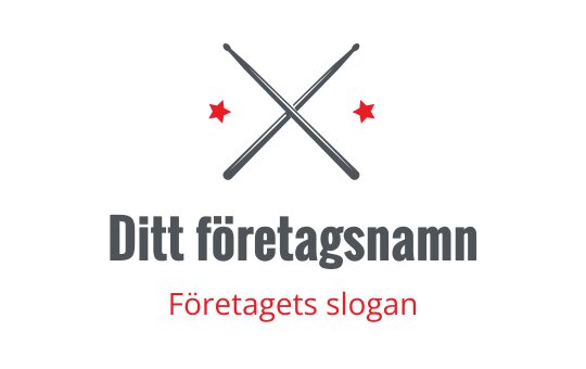 Kreativ logotypdesign med korsade pinnar och röda stjärnor