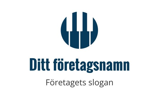 Modernt cirkulärt logotypdesign med pianotangenter i blå nyanser