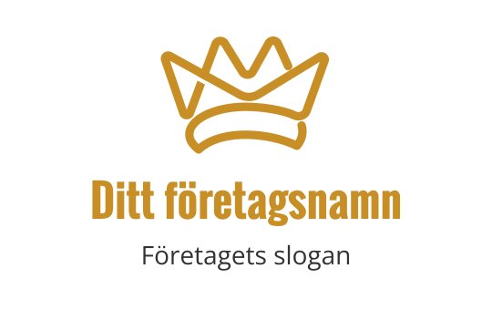 Elegant krona logo design i guld med en modern typsnitt