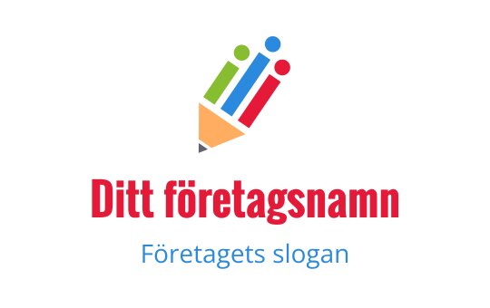 Färgglad logotypdesign med tre livliga skrivverktyg