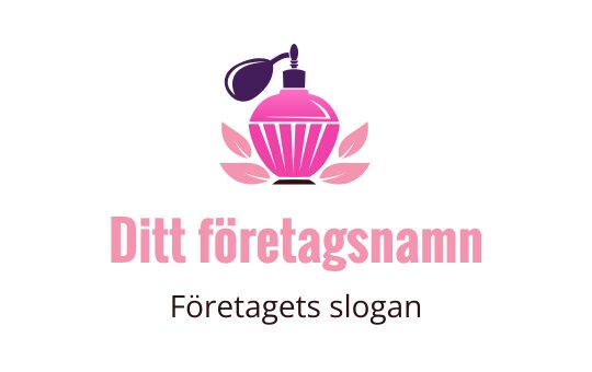 Elegant rosa parfymflasklogo med blommiga detaljer