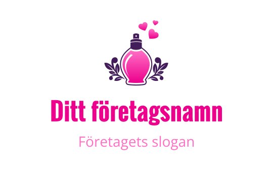 Chic parfymflaska logo design med hjärtan och blommiga detaljer