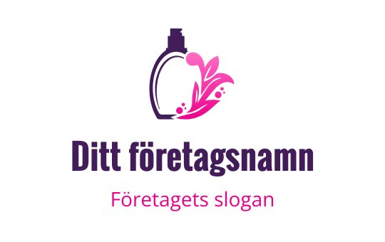 Elegant logotypdesign för parfymflaska med rosa blommiga detaljer